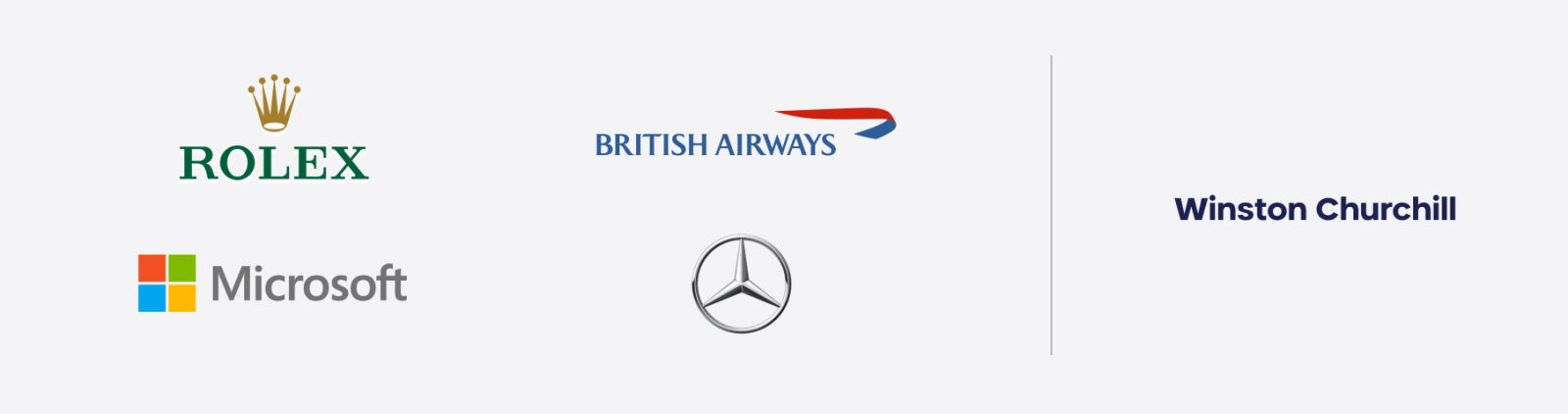 Rolex, British Airways, Microsoft, Mercedes-Benz en Winston Churchill zijn voorbeelden van het Ruler archetype.